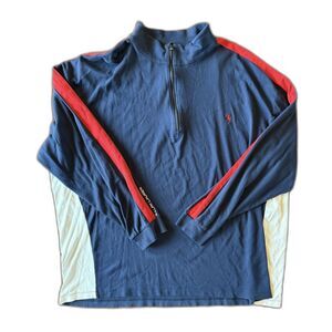 Polo Ralph Lauren Quarter Zip Pullover 3XLT Big & Tall Pima Soft Color Block